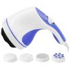 Electric Handheld Body Massager Full Body Vibrating Massager w/ 4 Interchangeable Massager Head w/ Mesh Cover