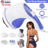 Electric Handheld Body Massager Full Body Vibrating Massager w/ 4 Interchangeable Massager Head w/ Mesh Cover