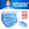 100 PCS Protective Disposable Face Mask Cover 3 Ply Disposable Face Masks - Blue